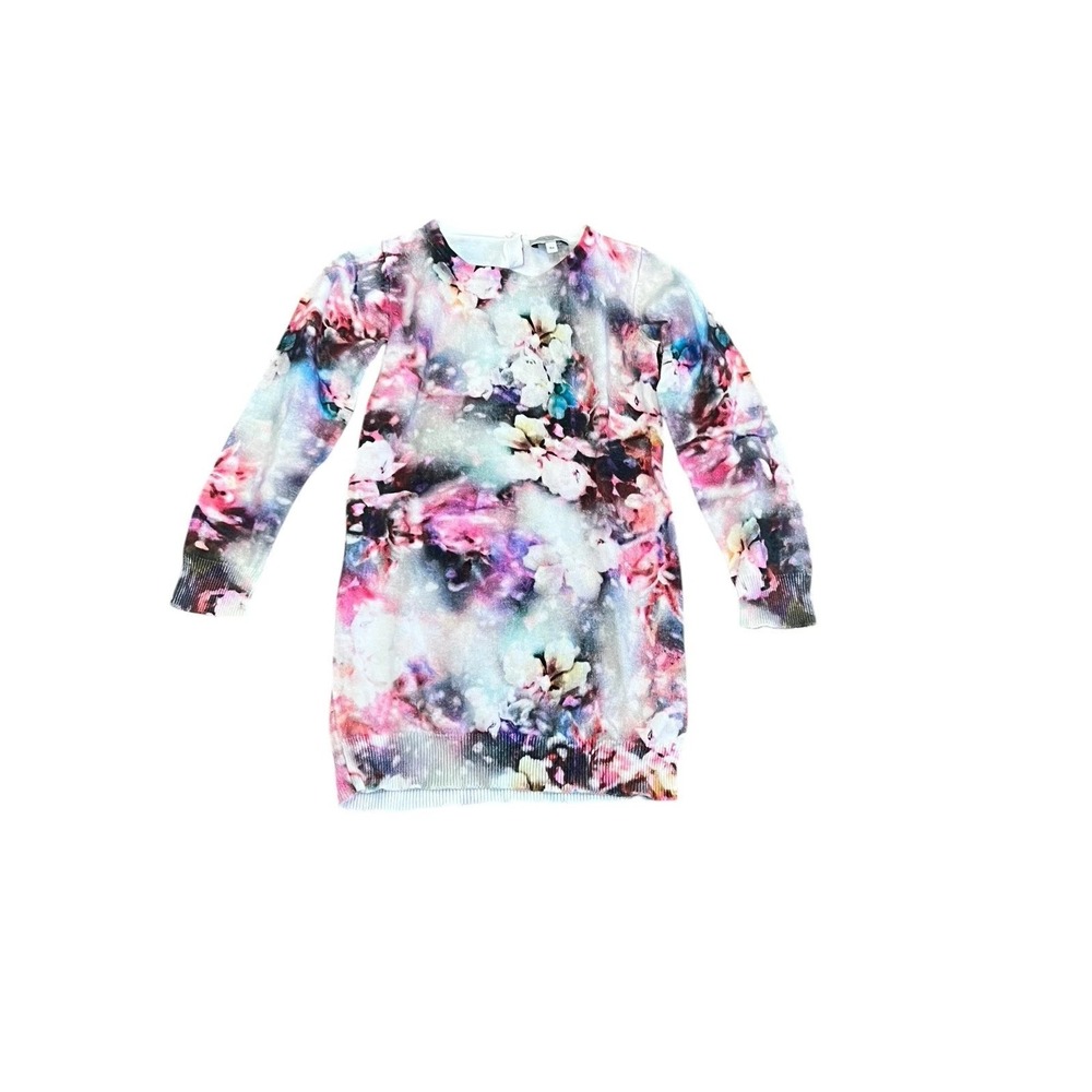 PAUL SMITH JUNIOR GIRL'S KNIT SWEATER DRESS MULTI  FLORAL COTTON LONG SLEEVE  4